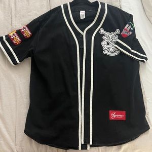 Supreme Denim Baseball Patchwork Jersey